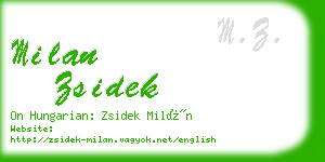 milan zsidek business card